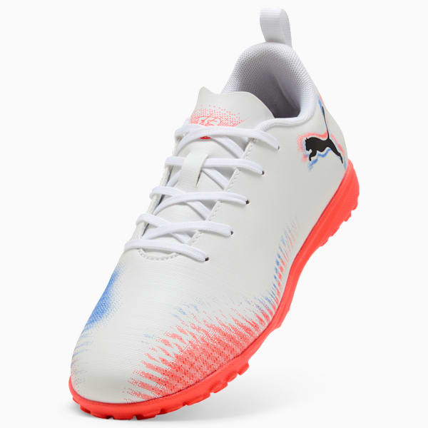 FUTURE 8 PLAY TT Football Boots Youth, PUMA White-PUMA Black-Glowing Red, large-ZAF