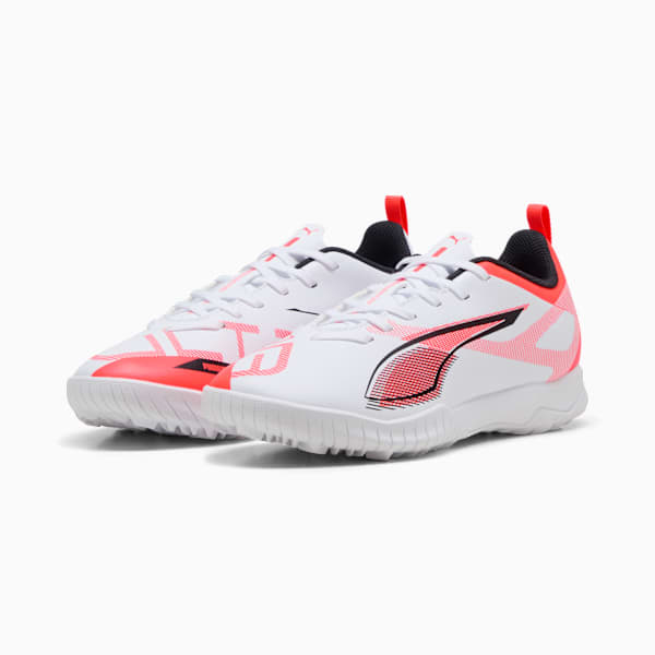 Botines de fútbol ULTRA 5 PLAY TT juvenil, PUMA White-PUMA Black-Glowing Red, large-ARG