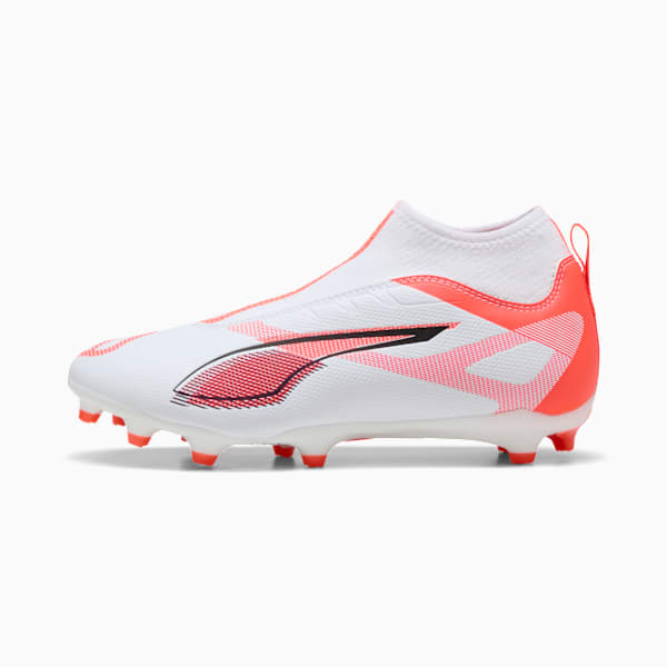 Botines de fútbol ULTRA 5 MATCH+ FG/AG juvenil, PUMA White-PUMA Black-Glowing Red, large-ARG