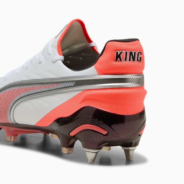 KING ULTIMATE FG/AG Football Boots Unisex, PUMA White-PUMA Silver-Glowing Red-PUMA Black, large-ZAF