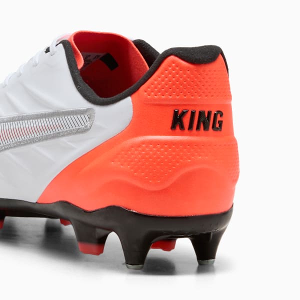 KING PRO MxSG Football Boots Unisex, PUMA White-PUMA Silver-Glowing Red, large-ZAF