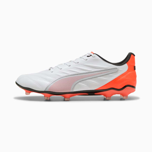 Tacos de fútbol KING PRO FG/AG, PUMA White-PUMA Silver-Glowing Red, large-MEX