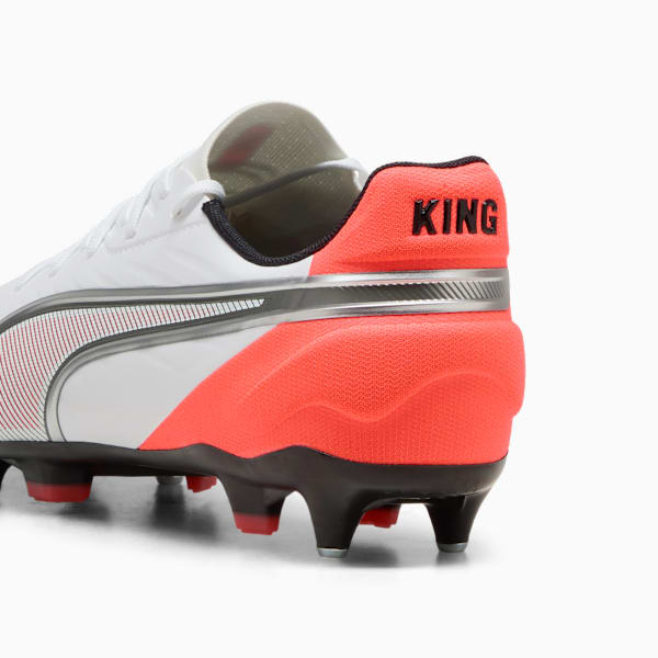 KING MATCH MxSG Football Boots Unisex, PUMA White-PUMA Silver-Glowing Red, large-ZAF