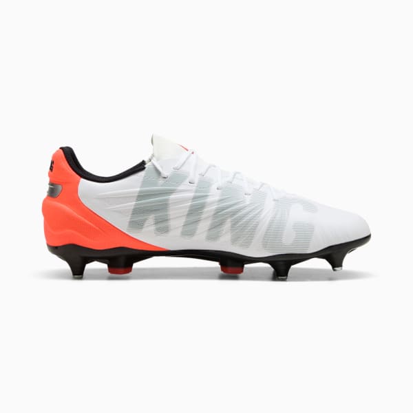 KING MATCH MxSG Football Boots Unisex, PUMA White-PUMA Silver-Glowing Red, large-ZAF