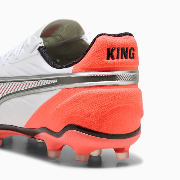 Tacos de fútbol KING MATCH FG/AG, PUMA White-PUMA Silver-Glowing Red, large-MEX