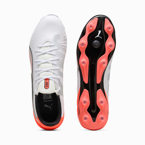 Tacos de fútbol KING MATCH FG/AG, PUMA White-PUMA Silver-Glowing Red, large-MEX