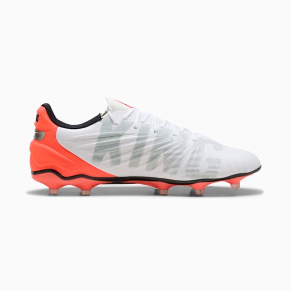 Tacos de fútbol KING MATCH FG/AG, PUMA White-PUMA Silver-Glowing Red, large-MEX