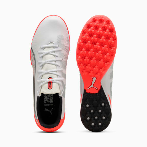 Tacos de fútbol KING MATCH TT, PUMA White-PUMA Silver-Glowing Red, large-MEX