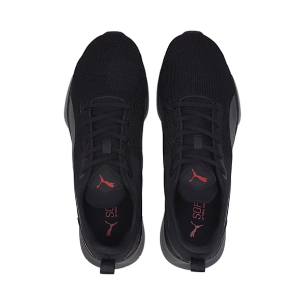 Flyer Running Shoes, Puma Black-High Risk Red, large-MEX