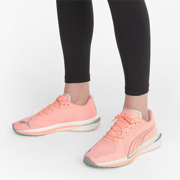 Velocity NITRO Women's Running Shoes, Elektro Peach-Puma Silver, large-ZAF