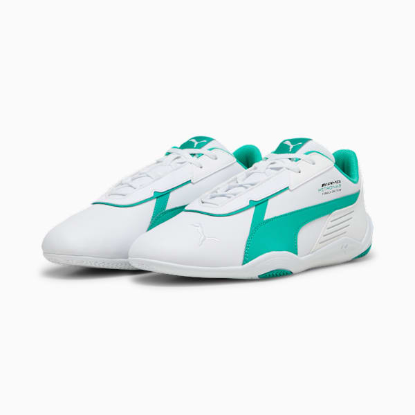 Mercedes F1 R-Cat Machina Motorsport Shoes, PUMA White-Spectra Green-Spectra Green, large-ZAF