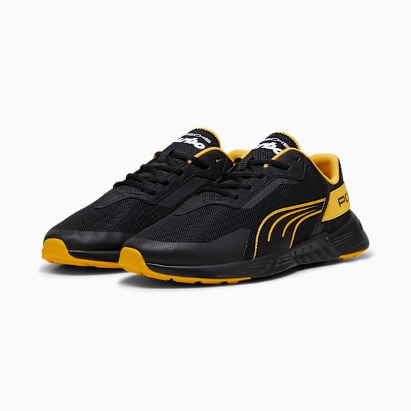 Porsche Legacy Tiburion Logo Motorsport Sneakers, PUMA Black-Sport Yellow, large-ZAF