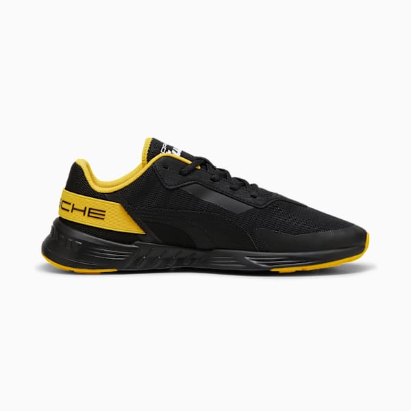 Porsche Legacy Tiburion Logo Motorsport Sneakers, PUMA Black-Sport Yellow, large-ZAF