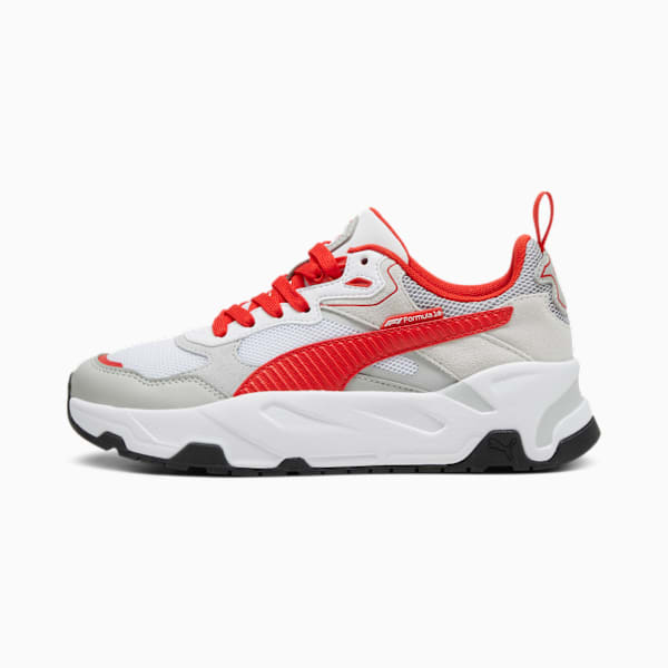 F1 Trinity Youth Sneakers, PUMA White-Pop Red, large-MEX
