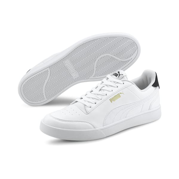 PUMA Shuffle Trainers, Puma White-Puma White-Puma Team Gold-Peacoat, large-MEX