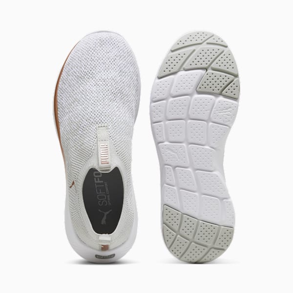 Softride Remi Slip-on Knit Women's Running Shoe, Ash Gray-PUMA White-Rose Gold, large-MEX