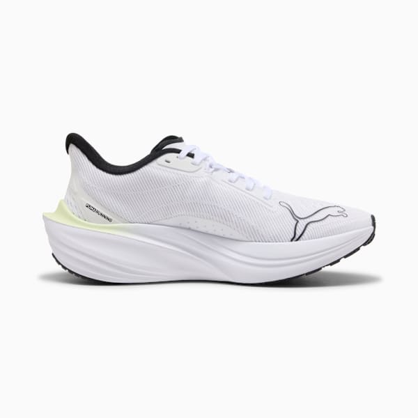 Darter Pro Running Shoes, PUMA White-PUMA Black-Mint Melt-Speed Blue, large-ZAF