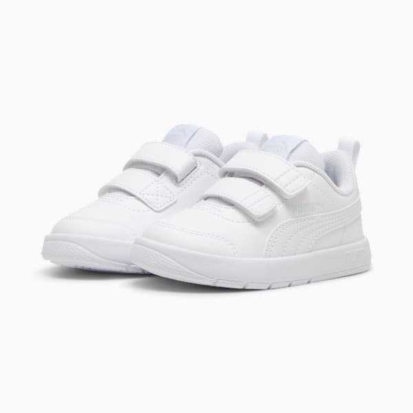 Tenis Courtflex V3 para bebés, PUMA White-PUMA White-Silver Mist, large-MEX