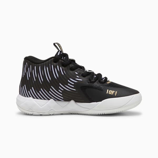 Tenis de basquetbol para niños grandes PUMA x LAMELO BALL MB.01 50th, PUMA White-PUMA Black-PUMA Gold, large-MEX