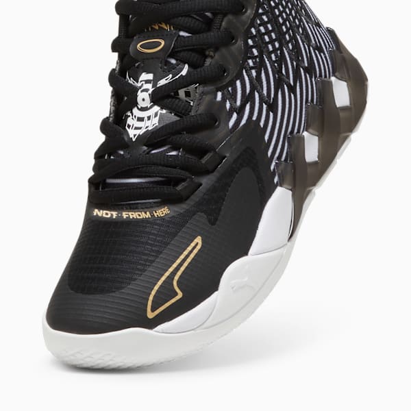 Tenis de basquetbol para niños grandes PUMA x LAMELO BALL MB.01 50th, PUMA White-PUMA Black-PUMA Gold, large-MEX