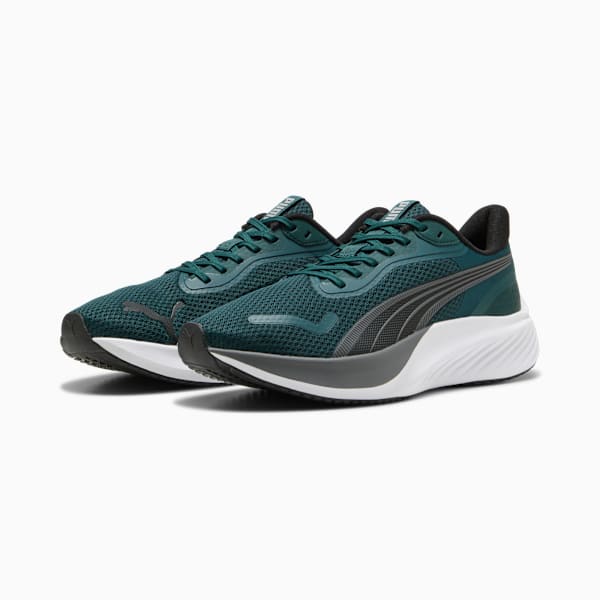 Pounce Lite Running Shoes, Green Terrain-PUMA Black, large-MEX