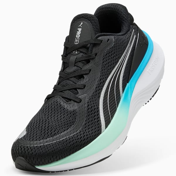 Scend Pro 2 Running Shoes, PUMA Black-Mint Melt-Speed Blue, large-MEX