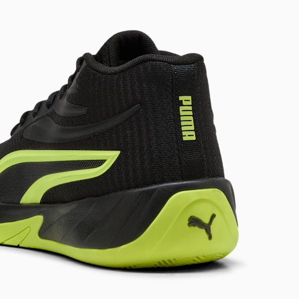 Court Pro Basketball Shoes Unisex, PUMA Black-Electric Lime, large-ZAF