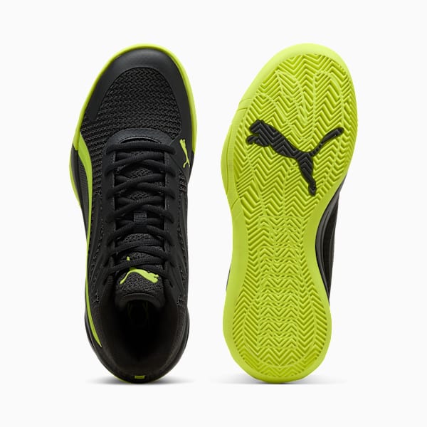 Court Pro Basketball Shoes Unisex, PUMA Black-Electric Lime, large-ZAF