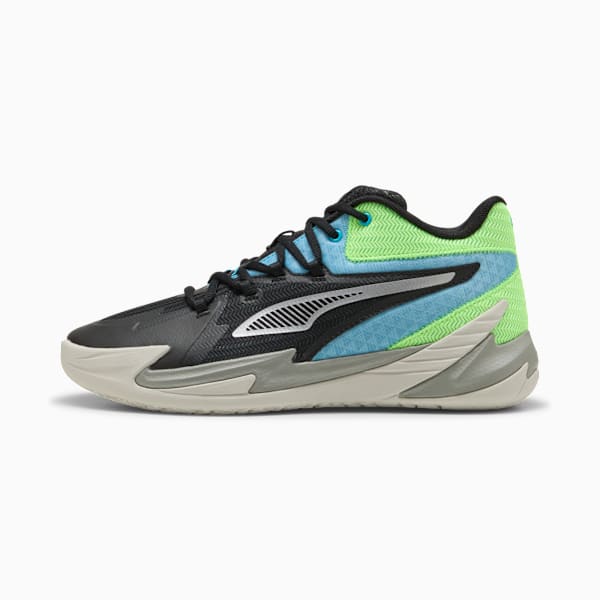 The Dagger Basketball Shoes Unisex, PUMA Black-Bright Aqua-Green Glare, large-ZAF
