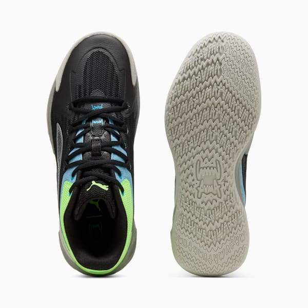 The Dagger Basketball Shoes Unisex, PUMA Black-Bright Aqua-Green Glare, large-ZAF