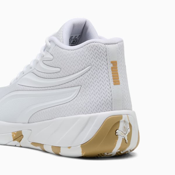 Tenis de básquet Court Pro Marble, PUMA White-Matte Puma Gold, large-MEX