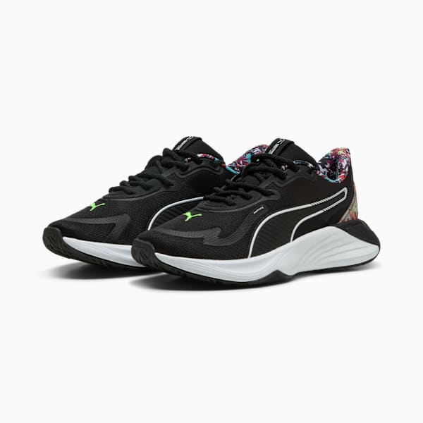 PWR Hybrid Tropical All-Over Print Training Shoes Women, PUMA Black-Aquatic-PUMA White, large-ZAF