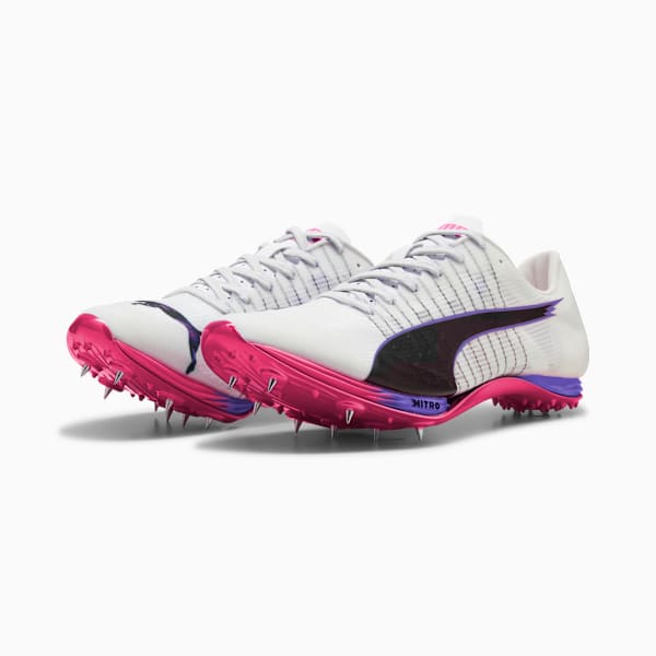 evoSPEED 400 NITRO™ Elite 2 DIGITOKYO Spikes Unisex, PUMA White-PUMA Black-Fluro Pink Pes, large-ZAF