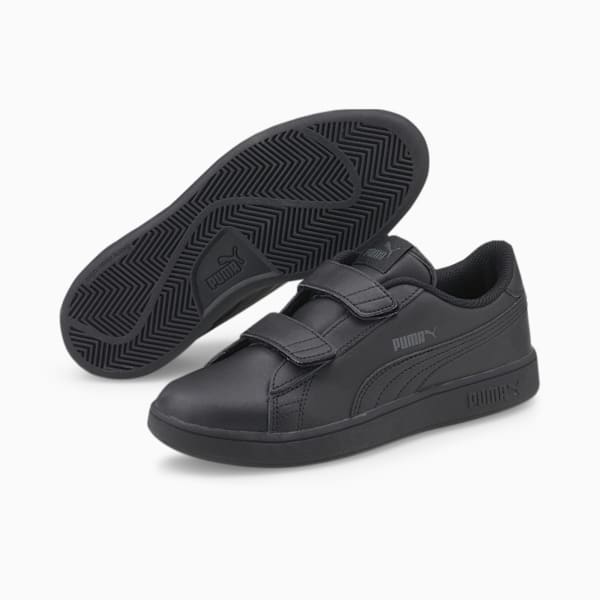 Tenis para niños Smash v2 Leather, Puma Black-Puma Black, large-MEX