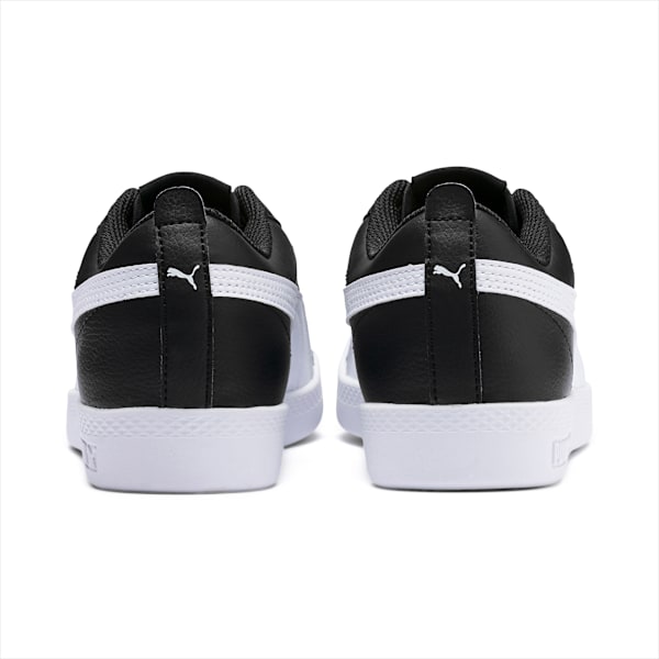 Smash v2 Leather Women's Trainers, Puma Black-Puma White, large-ZAF