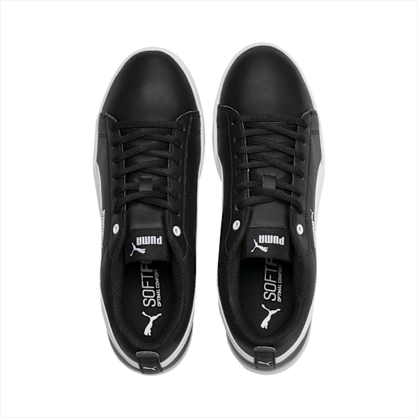 Smash v2 Leather Women's Trainers, Puma Black-Puma White, large-ZAF
