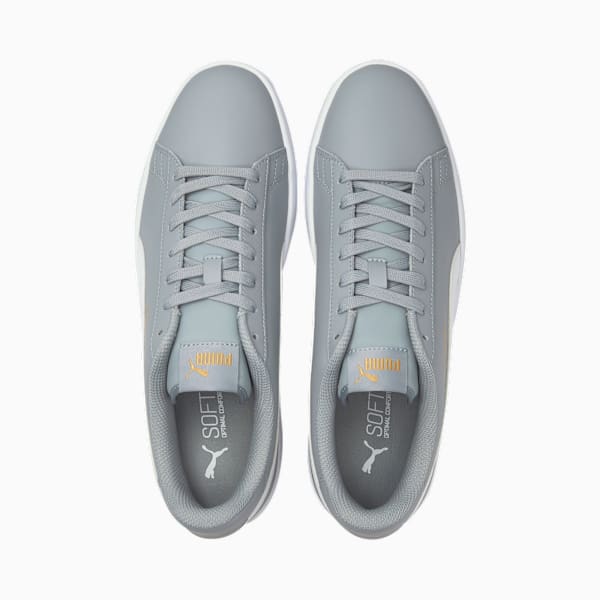 PUMA Smash V2 Sneaker, Quarry-Puma White-Puma Team Gold, large-ZAF