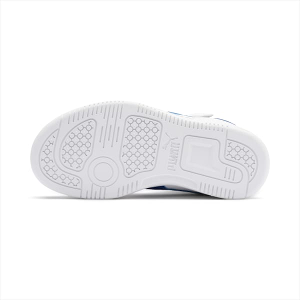 Rebound Lay-Up SL V Kids' Trainers, Puma White-Galaxy Blue-High Risk Red, large-ZAF