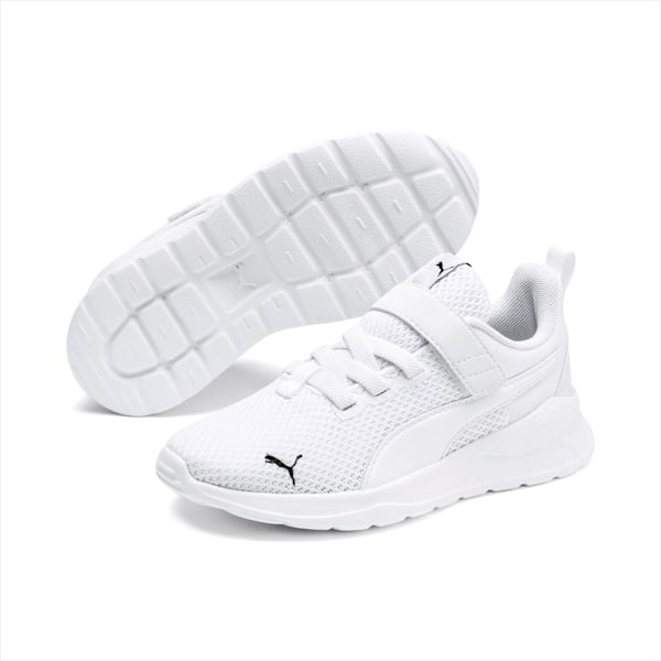 Anzarun Lite Kids' Trainers, Puma White-Puma White, large-MEX