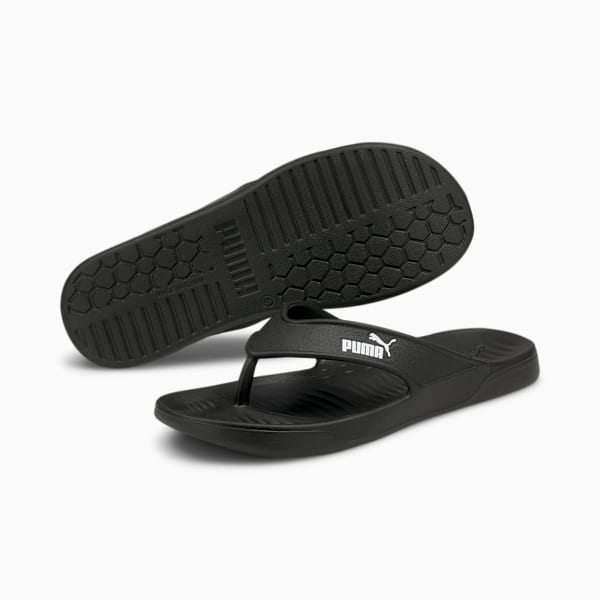 Aqua Flip Flip Flops, Puma Black-Puma White, large-MEX
