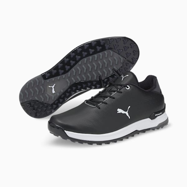PROADAPT ALPHACAT Leather Men's Golf Shoes, Puma Black-Puma Silver, large-ZAF