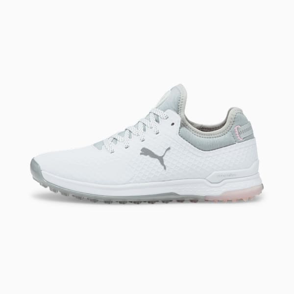 PROADAPT ALPHACAT Women's Golf Shoes, Puma White-Puma Silver-Pink Lady, large-ZAF