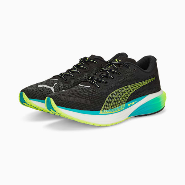 Zapatillas de running para hombre Deviate NITRO 2, Puma Black-Deep Aqua-Lime Squeeze, large-ARG