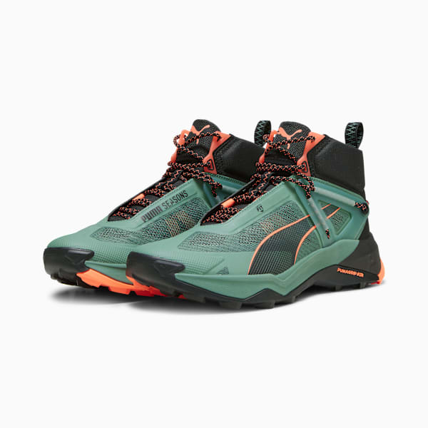 Explore NITRO Mid Hiking Shoes Men, Eucalyptus-PUMA Black-Neon Sun, large-ZAF