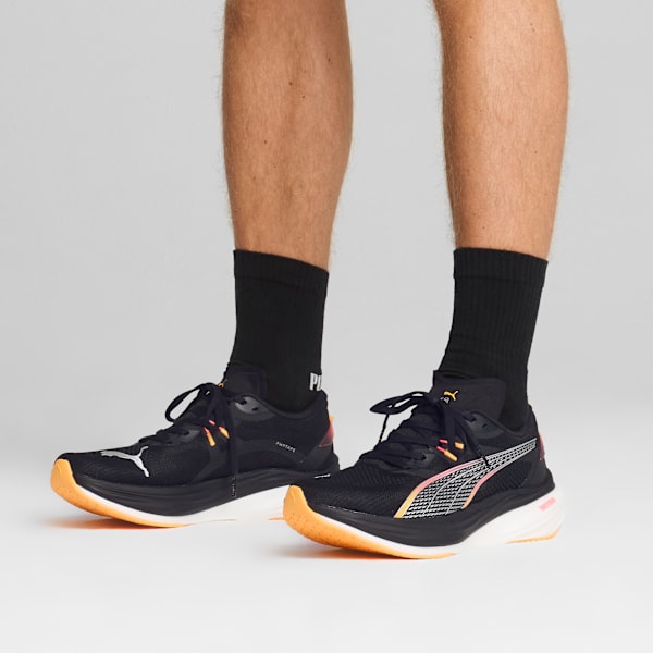 Deviate NITRO™ 3 WIDE Running Shoes Men, PUMA Black-Sunset Glow-Sun Stream, large-ZAF