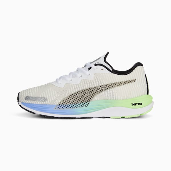 Zapatillas de running para mujer Velocity NITRO 2 Fade, PUMA White-PUMA Black-Elektro Purple, large-ARG