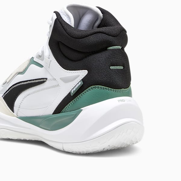 Tenis de basquetbol Playmaker Pro mid Plus, PUMA Black-Ash Gray-Eucalyptus-Alpine Snow, large-MEX