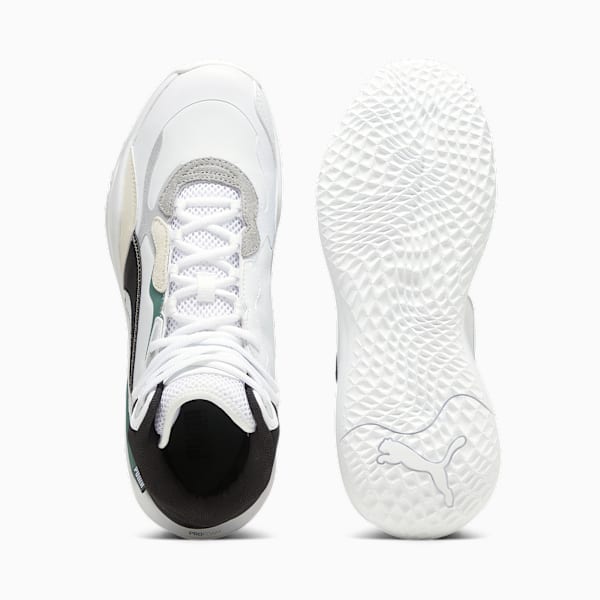 Tenis de basquetbol Playmaker Pro mid Plus, PUMA Black-Ash Gray-Eucalyptus-Alpine Snow, large-MEX