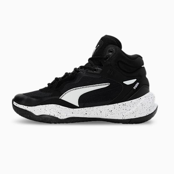 Zapatillas de basketball Playmaker Pro Mid Splatter, PUMA Black-PUMA White, large-ARG