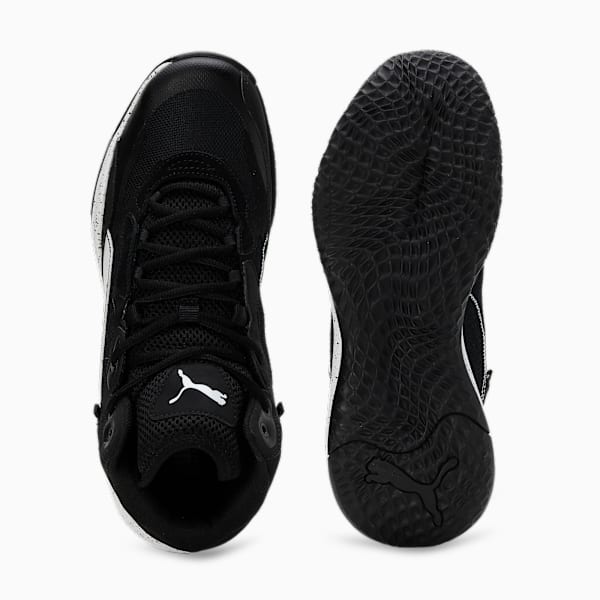 Zapatillas de basketball Playmaker Pro Mid Splatter, PUMA Black-PUMA White, large-ARG